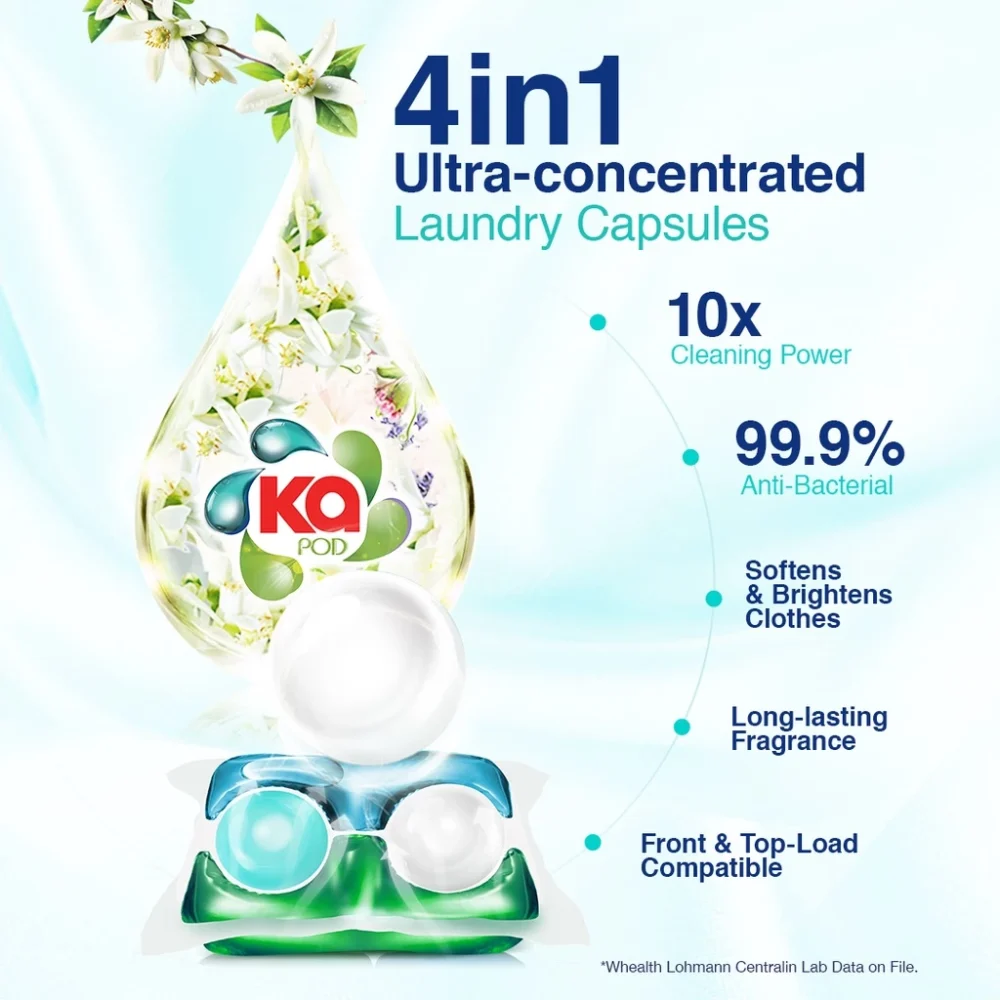 Ka 4in1 Laundry Capsules Refill 54 Pods x 6 Packs - Image 3